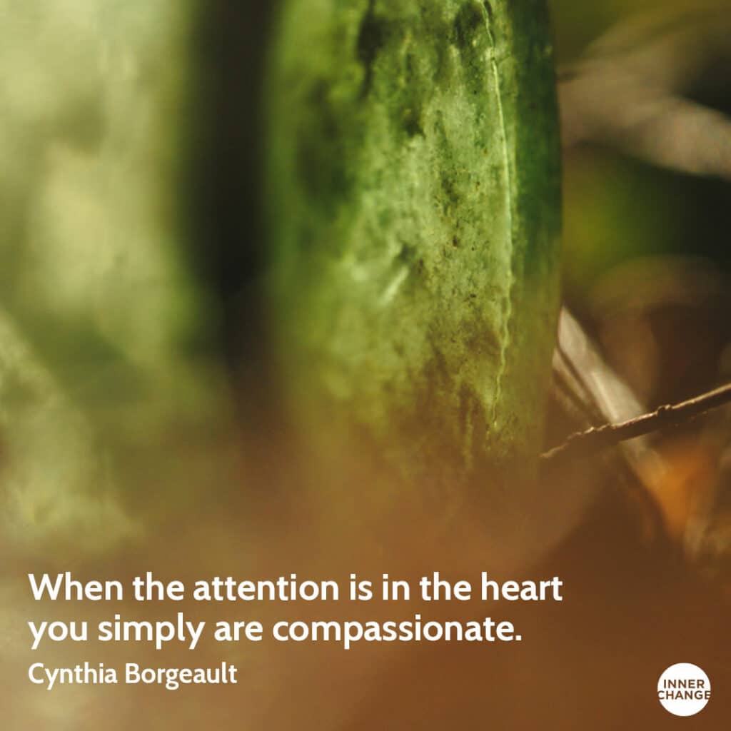 Quote from Cynthia Borgeault When the attention is in the heart, you simply are compassionate.