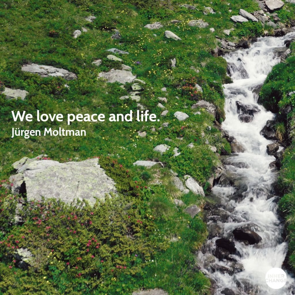 Quote from Jürgen Moltman We love peace and life.